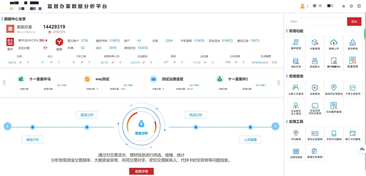 环球软件纪委办案分析平台总控台